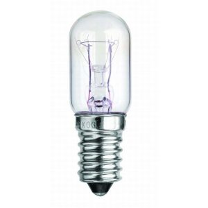 15 Watt Clear Glass Oven Bulb with Small Edison Screw Cap Twin Pack