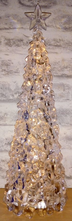 20 Christmas Lights Tree Shape Green LED Light Silver Wire 2.9M Battery Powered 