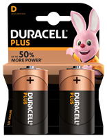 Duracell D Plus Power Alkaline Batteries Twin Pack