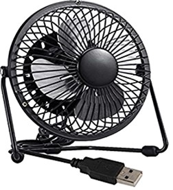 4" USB Mini Fan in black suitable for use with a computer
