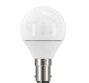 LED 5.2 Watt Golf ball, Round Lightbulb with Small Bayonet Cap and Opal body