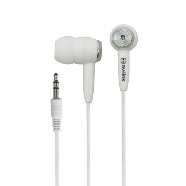 White Stereo Earphones with 3.5mm Stereo Jack plug