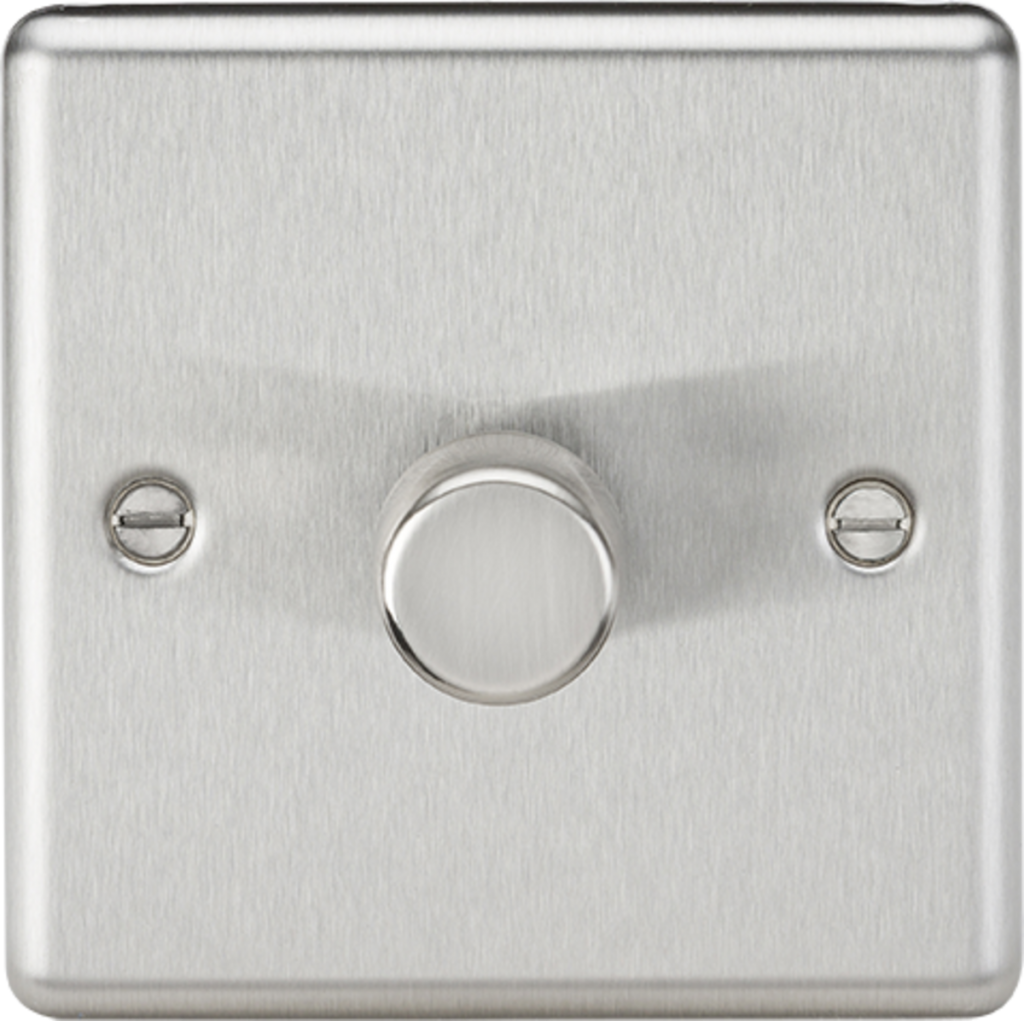 LED Dimmer Switch 1Gang 2Way Brushed Chrome - SVC Lighting