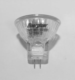 MR11 12 Volt 16 Watt GU4 2 Pin cap, Halogen Dichroic Spotlight, Warm White colour Tone