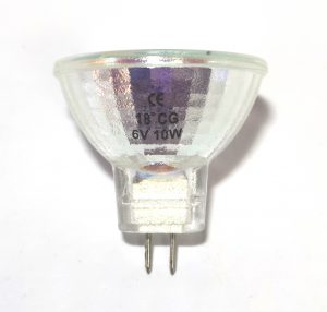 MR11 6 Volt 0 Watt GU4 2 pin cap fitting, dichroic halogen lamp with warm white tone