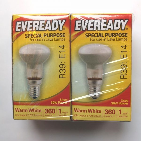 30 Watt R39 E14 Reflector Spot Lamp for Lava Lamps-Twin Pack